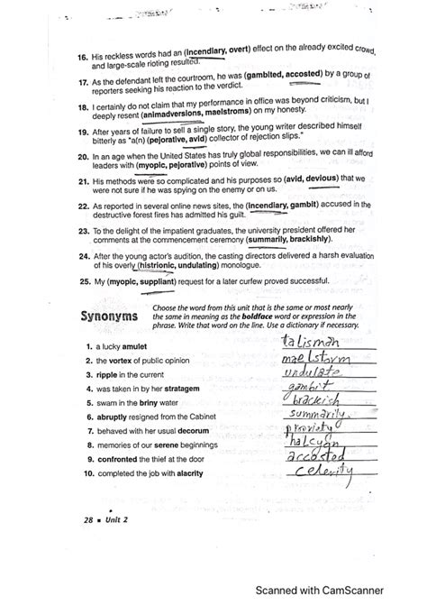 Full Download Vocabulary Workshop Enriched Edition Answers Level 