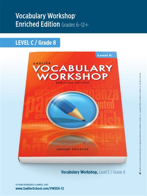 Full Download Vocabulary Workshop Enriched Edition Answers Level C 