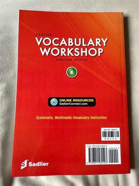Read Vocabulary Workshop Enriched Edition Level E 