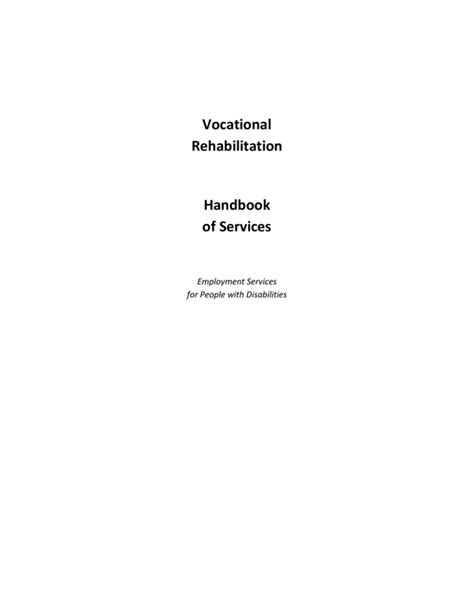 Read Online Vocational Rehabilitation Service Handbook Michael E 