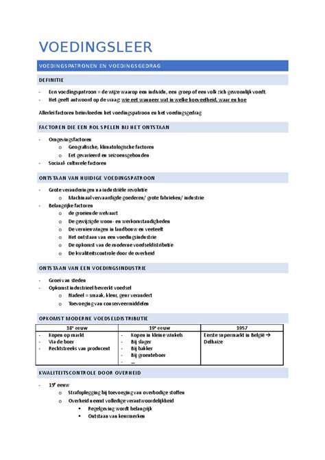 voedingsleer definitie