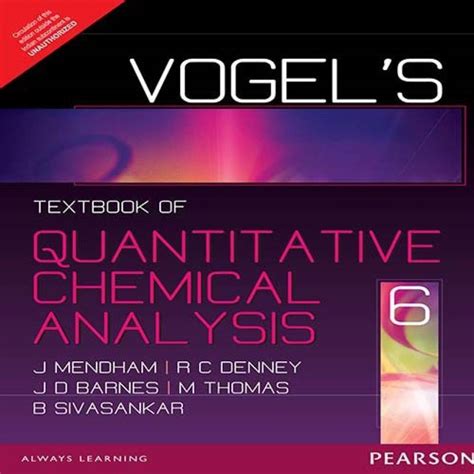 Read Vogel Quantitative Chemical Analysis 6Th Edition 