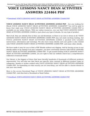Full Download Voice Lessons Nancy Dean Activities Answers 
