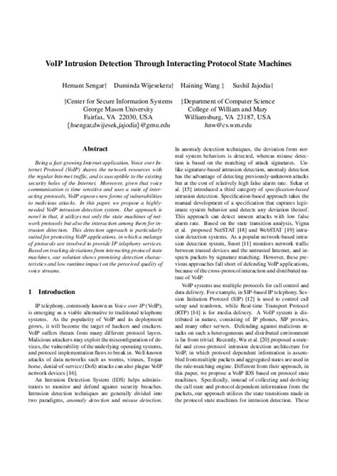 Full Download Voip Intrusion Detection Through Interacting Protocol 