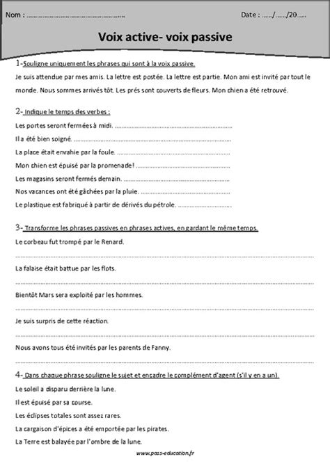 Voix Passive Et Active Exercices