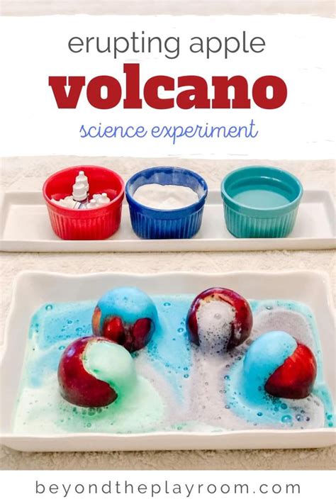 Volcano Preschool Worksheet   Erupting Apple Volcano Experiment Little Bins For Little - Volcano Preschool Worksheet