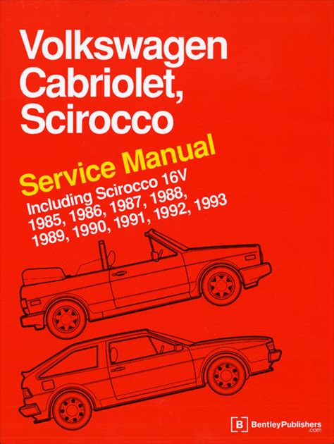 Full Download Volkswagen Cabriolet Scirocco Service Manual 1985 1986 1987 1988 1989 1990 1991 1992 1993 Including Scirocco 16V 