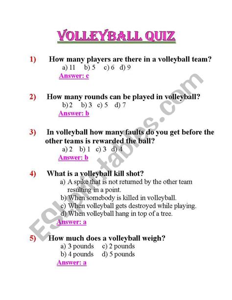 Download Volleyball Questions And Answers Quiz 