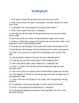 Download Volleyball Questions And Answers Quiz 