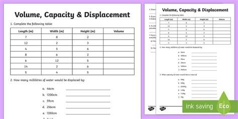 volume and displacement year 6