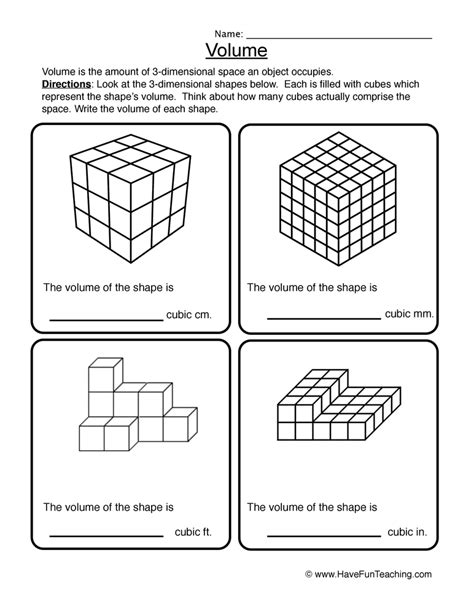 Volume Lesson Plan Math Worksheet Activity Geometric Shapes Volume Worksheet Activity 5th Grade - Volume Worksheet Activity 5th Grade