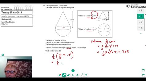 Volume Of A Cone Gcse Maths Steps Examples Volume Cone Worksheet - Volume Cone Worksheet