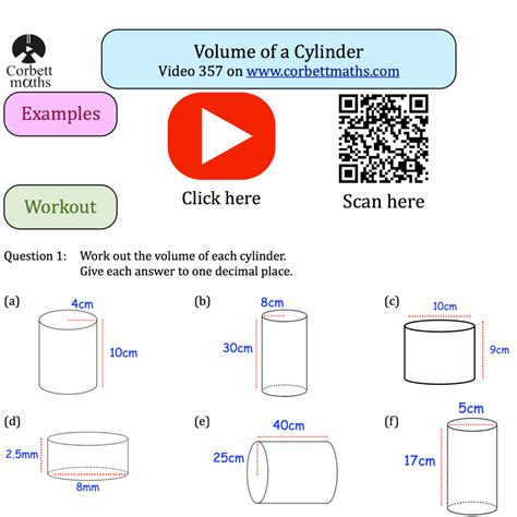 Volume Of A Cylinder Practice Questions Corbettmaths Volume Of A Cylinder Practice Worksheet - Volume Of A Cylinder Practice Worksheet