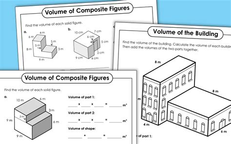 Volume Of Composite Figures Additive Volume Worksheets Volume Of Composite Shapes Worksheet - Volume Of Composite Shapes Worksheet