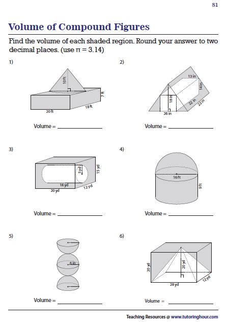 Volume Of Composite Shapes Worksheets K12 Workbook Volume Of Composite Shapes Worksheet - Volume Of Composite Shapes Worksheet