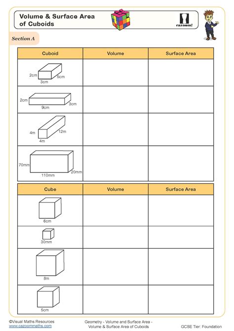 Volume Of Cuboid Worksheet