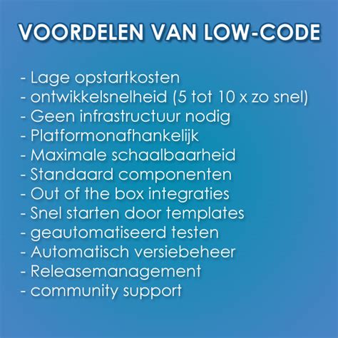 voordelen low code