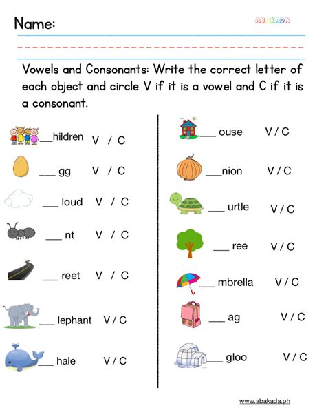 Vowel And Consonant Square Worksheet Vowel And Consonant Worksheet - Vowel And Consonant Worksheet