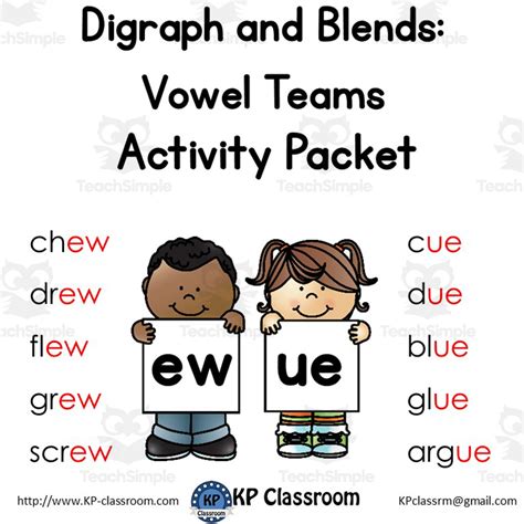 Vowel Digraph Activities Ui Ew Ue
