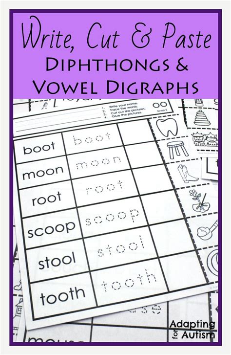 vowel digraphs cut and paste