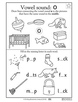 Vowel Sounds O 1st Grade Kindergarten Preschool Reading Short O  Worksheet For Kindergarten - Short'o' Worksheet For Kindergarten