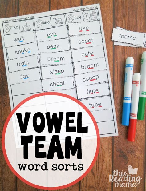 Vowel Team Word Sorts Cut Amp Sort This First Grade Word Sorts - First Grade Word Sorts
