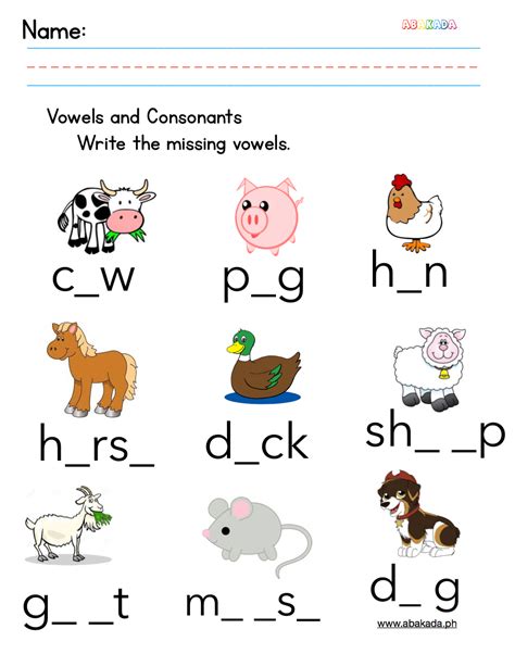 Vowel Thekidsworksheet Vowel Consonant Worksheet Kindergarten - Vowel Consonant Worksheet Kindergarten