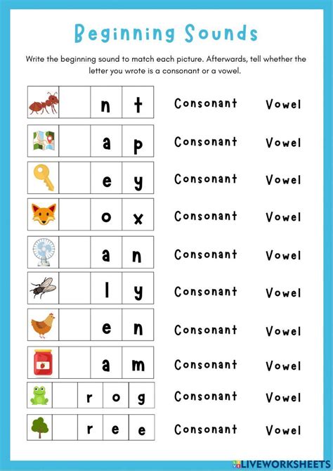 Vowel Worksheets Guruparents Vowel And Consonant Worksheet - Vowel And Consonant Worksheet