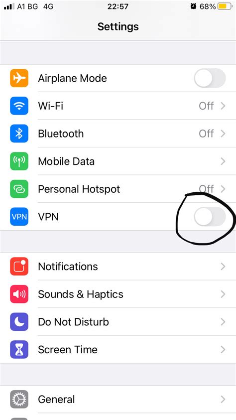 vpn iphone shortcut