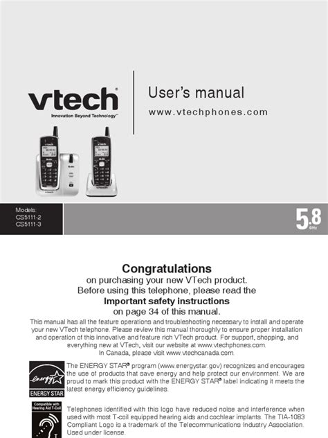 Vtech Cs5111 User Manual