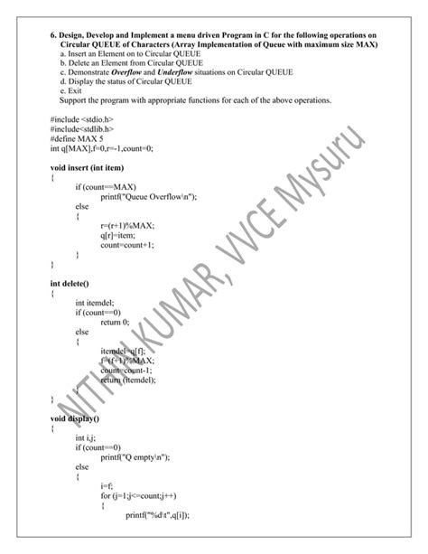 Vtu Data Structures Lab Manual