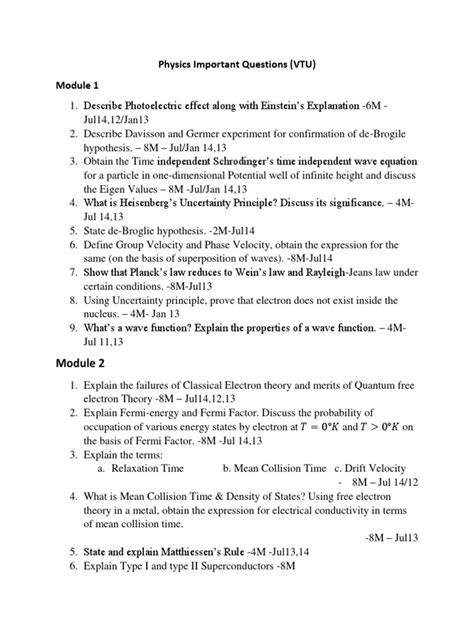 vtu engineering physics viva questions with answers