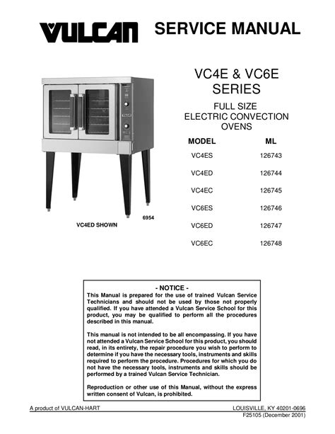 Read Online Vulcan Convection Oven Parts Manual 