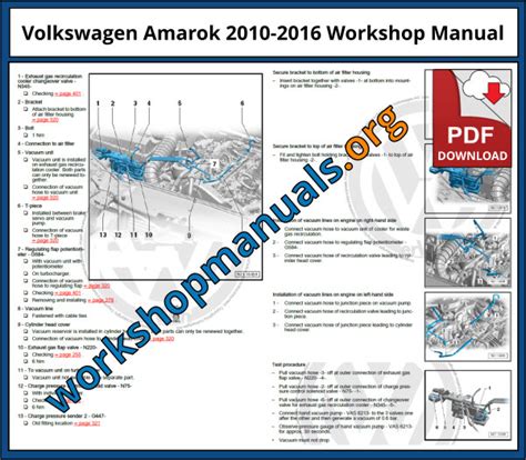 Vw Amarok Engine Workshop Manual