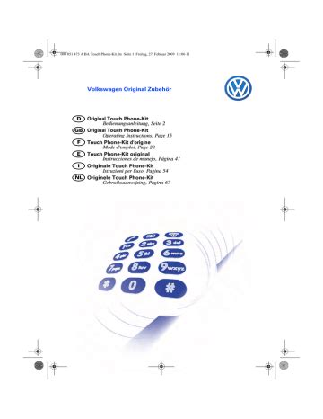 vw touch phone kit instructions