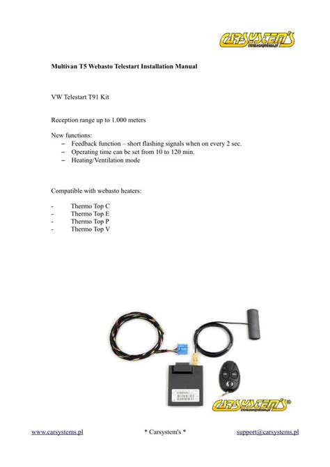 Read Online Vw T5 Manual Webasto Pdf 