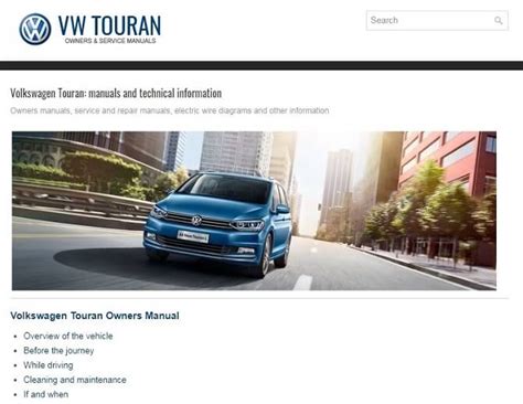 Read Online Vw Touran Owners Manual 
