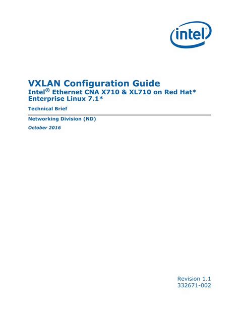 Vxlan Configuration Guide Intel