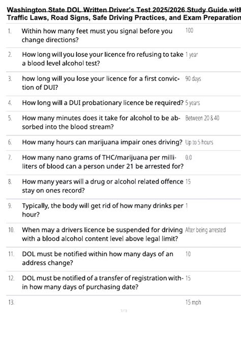 Wa Dol Practice Test