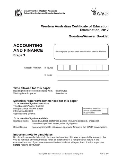 wace 2012 standard guide