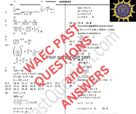 wace maths answers