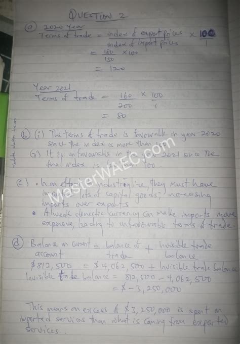 Waec Economics Objective Answer