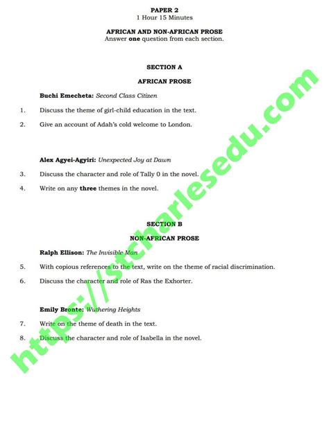 Read Online Waec Answers On Literature Paper3 