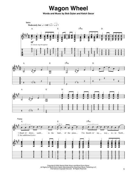 Wagon Wheel Chords