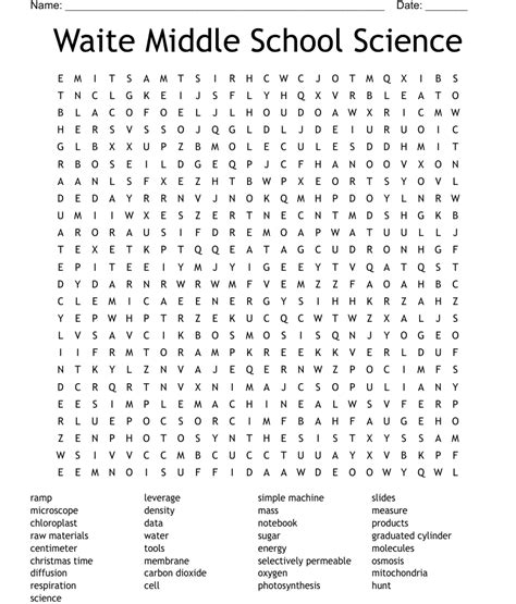 Waite Middle School Science Word Search Wordmint Science Word Search Middle School - Science Word Search Middle School