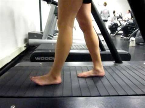 Walk barefoot on treadmill