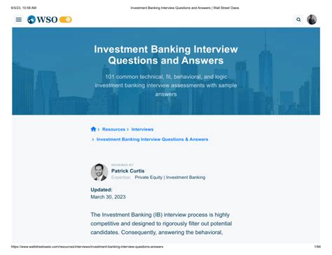 Download Wall Street Oasis Investment Banking Interview Guide 