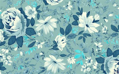 Wallpaper Biru  Pattern Blue Flower - Wallpaper Biru