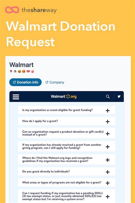 walmart store donation request form