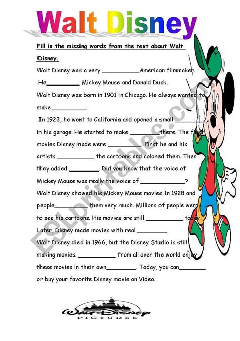 Walt Disney Quote Worksheet Education Com Walt Disney 6th Grade Worksheet - Walt Disney 6th Grade Worksheet